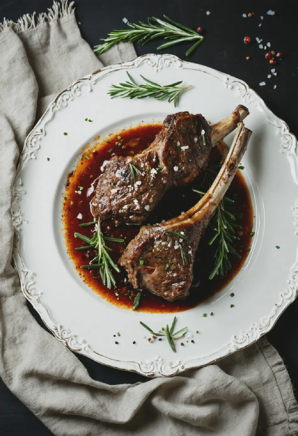 Braised Lamb Shanks with Red Wine and Rosemary