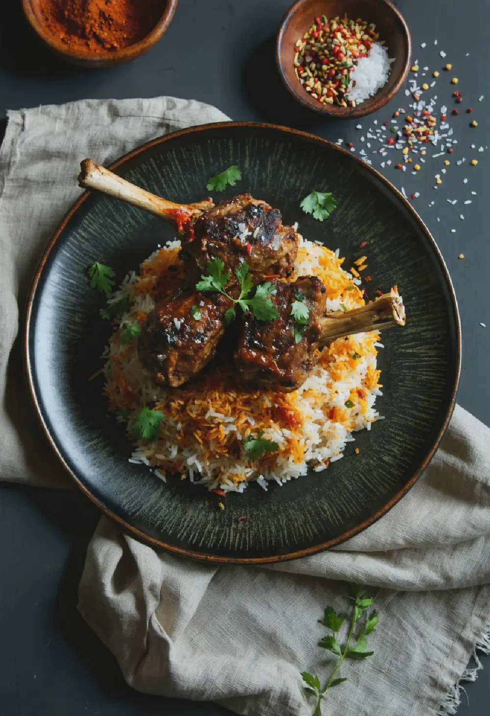 Indian Spiced Lamb Shanks with Basmati Rice