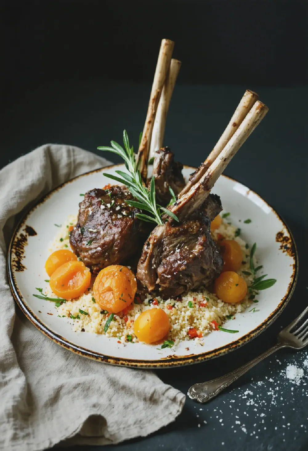 Moroccan Lamb Shanks with Apricots and Couscous
