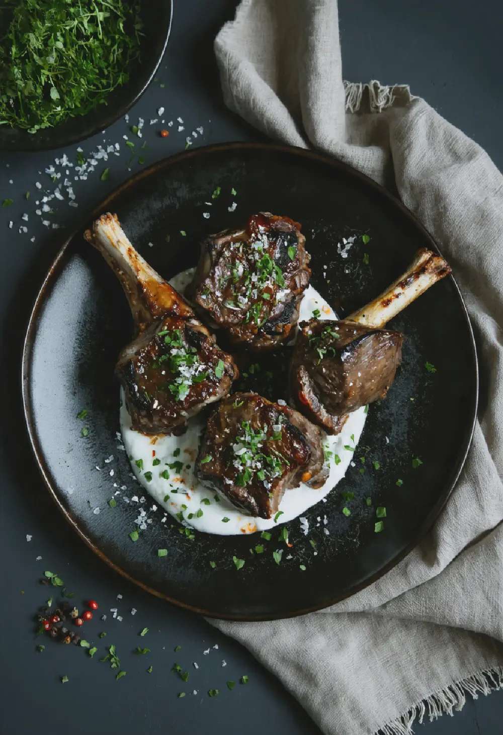 Turkish Lamb Shanks with Eggplant and Yogurt Sauce